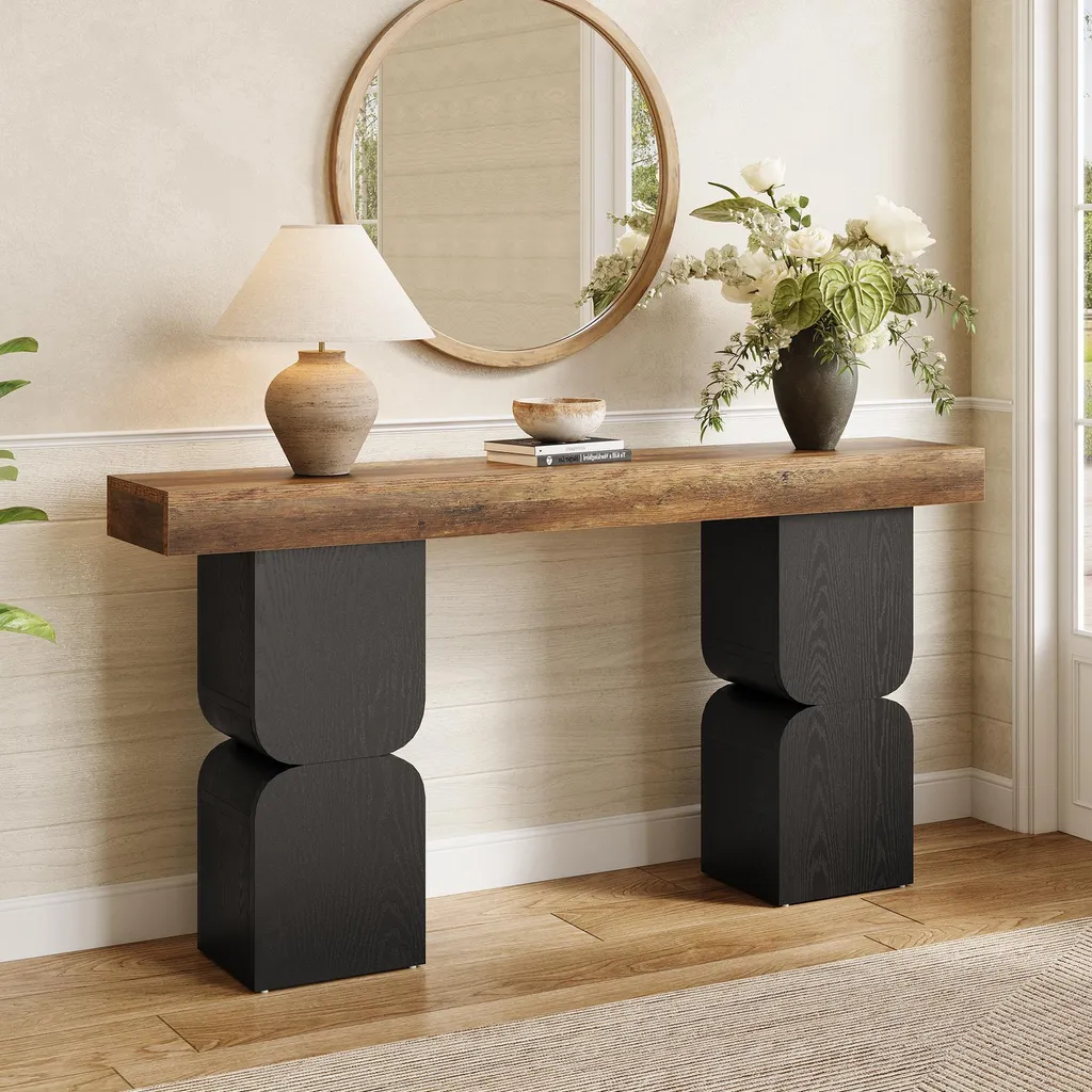 Table de Salon Robuste 160 cm avec Plateau Color Block de Qualité