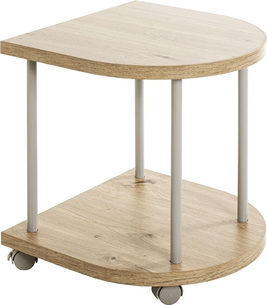Beistelltisch >52715< in eiche, grau, MDF, Metall - 40x45x40cm (BxHxT)