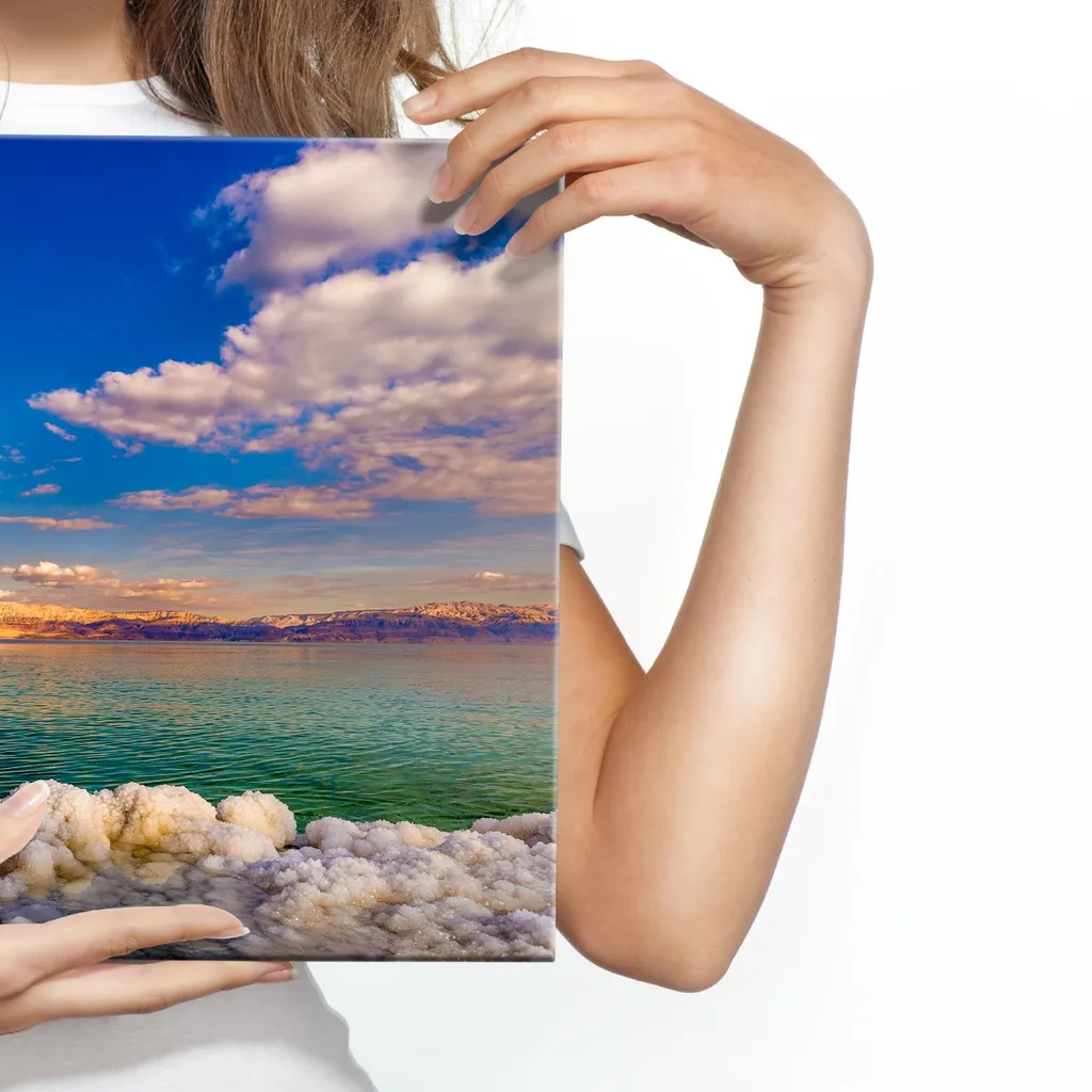 Quadro Mare XXL 120x80 - Stampa su Tela Artistica Baia e Nuvole - 4