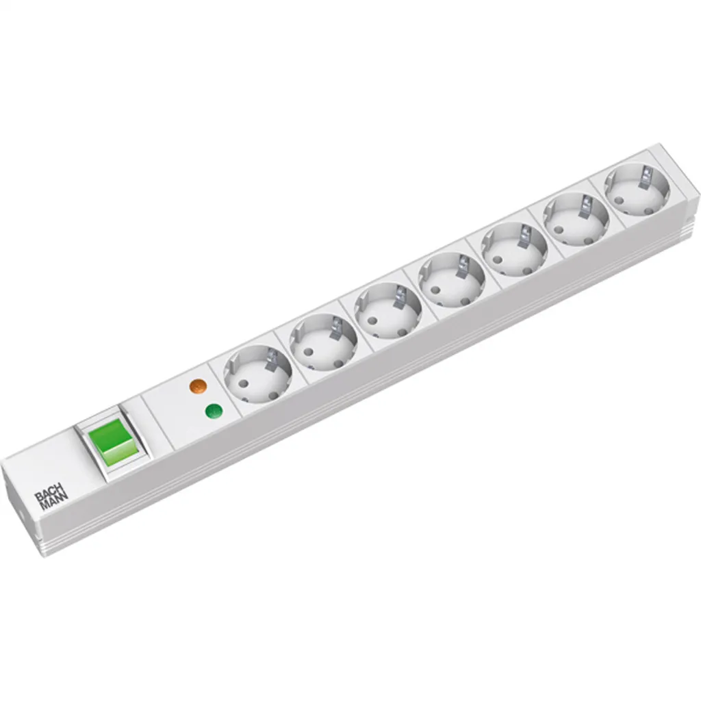 Bachmann - Prolunga (montabile a rack) - 7 connettori di uscita - 1U - 48,3 cm (19") (333.405)