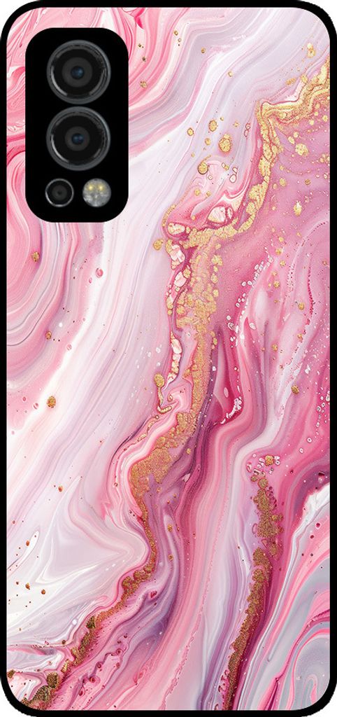 Smartphonica Telefon Fall geeignet für OnePlus Nord 2 5G mit Marmor-Druck - TPU zurück Abdeckung Fall Marmor-Design - Pink