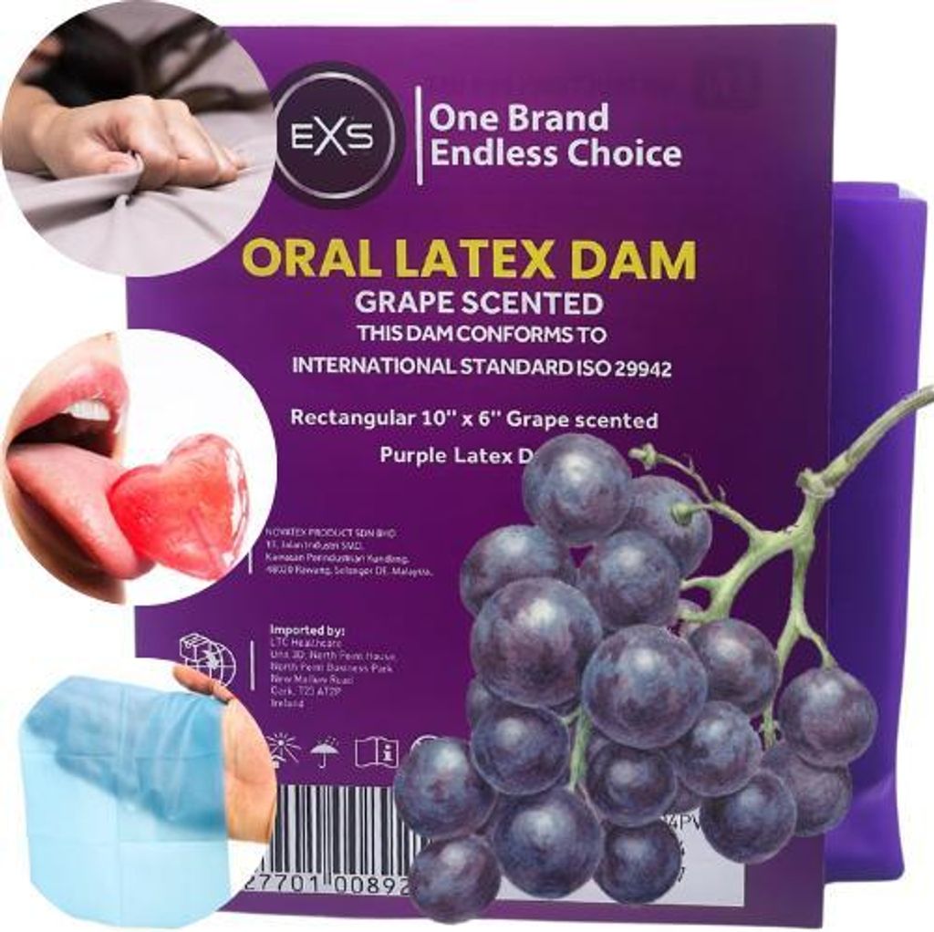 EXS Scented Oral Latex Dam - Oral Dam Traube 1 Stk.