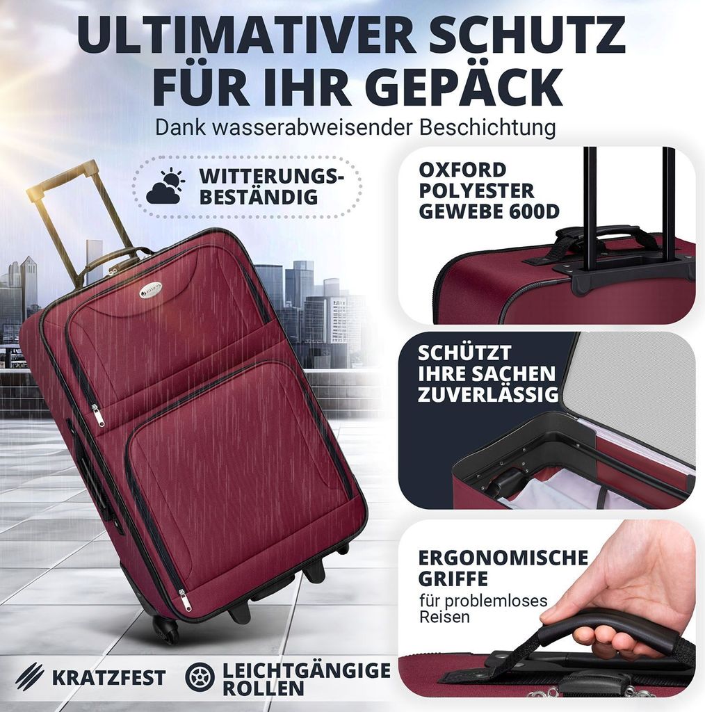 Bleu Cerise Avis Merax Ensemble De Valises Pièces Avec Serrure à