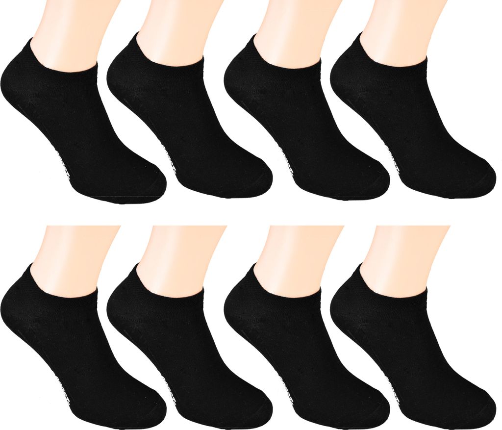 8 Paar kurze Sneakers-Socken Herren, Farben:Schwarz, Söckengröße:39/42