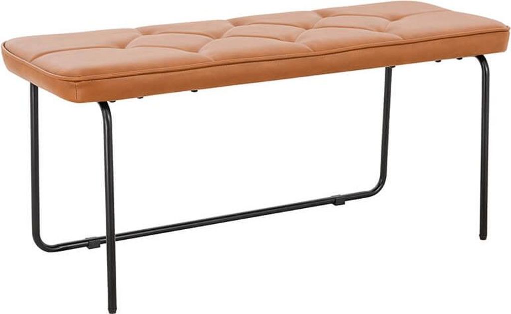 HOME DELUXE Retrobank GINO – Braun/Cognac | Vintage Sitzbank aus Kunstleder für Flur, Esszimmer & Wohnzimmer