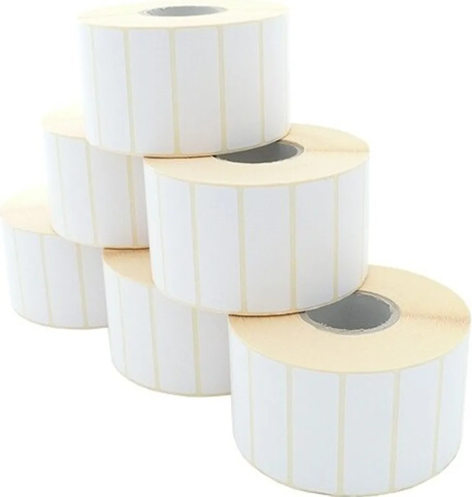 Étiquette 60x20mm détachable transfert thermique mandrin 40mm lot de 2600