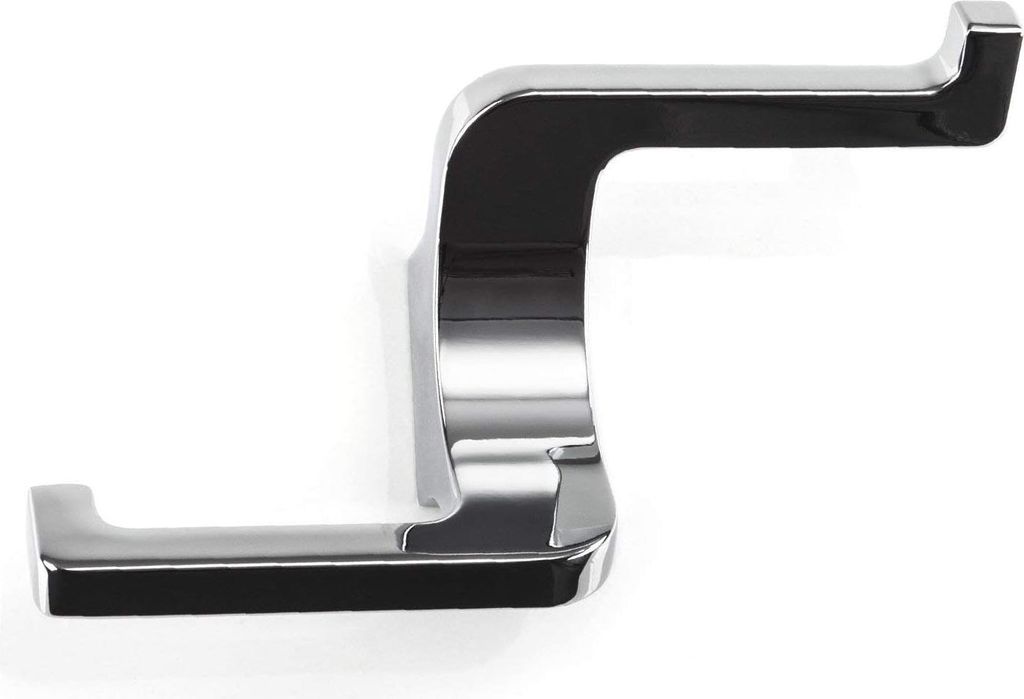 Set aus 2 chromfarbenen Kleiderhaken aus Metall - Moderne Wandhaken für Kleidung und Handtücher