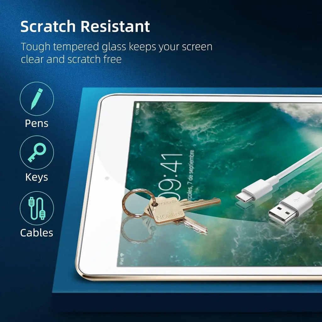Didisky Pellicola In Vetro Temperato Per IPad 9.7 (2018/2017/Air 1/Air 2/Pro 9.7) | Tocco Morbido | Confezione Da 3 Pezzi | Facile Installazione - 3