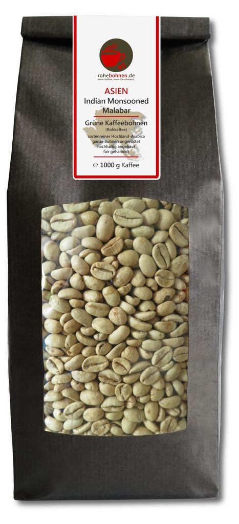 Rohkaffee Arabica Indian Monsooned Malabar 1000g