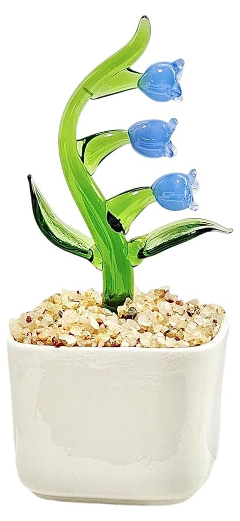 Mini-Kristallblumenfigur, mundgeblasen, Topfblume, Dekoration für Zuhause, Büro, Tisch, Geschenk für Hochzeit, Geburtstag, Muttertag.