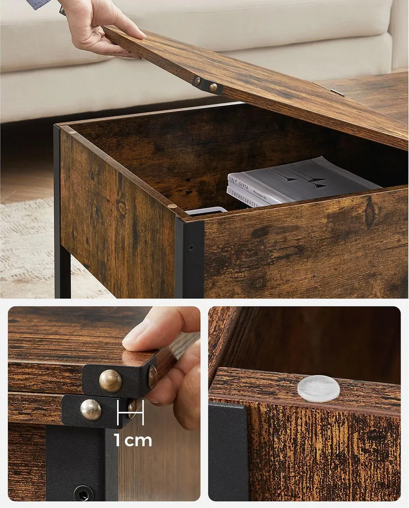 Table basse avec plateau rabattable pour optimiser les petits salons