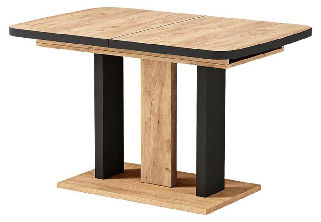 Esstisch Vicco Fenaro Schwarz/Eiche 120 x 80 cm 2 Teile, Model 56586