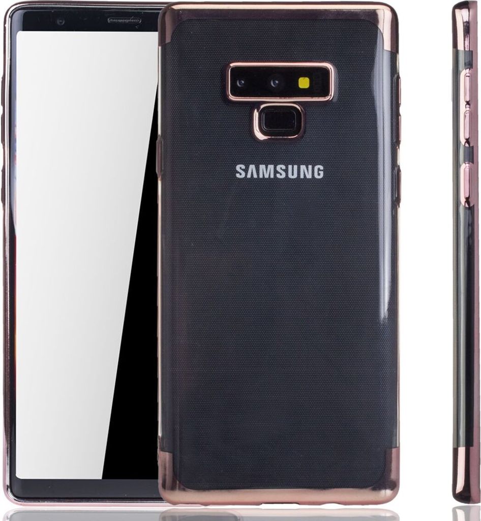 Handyhülle für Samsung Galaxy Note 9 Rose Pink - Clear - TPU Silikon Case Backcover Schutzhülle in Transparent Rose Pink