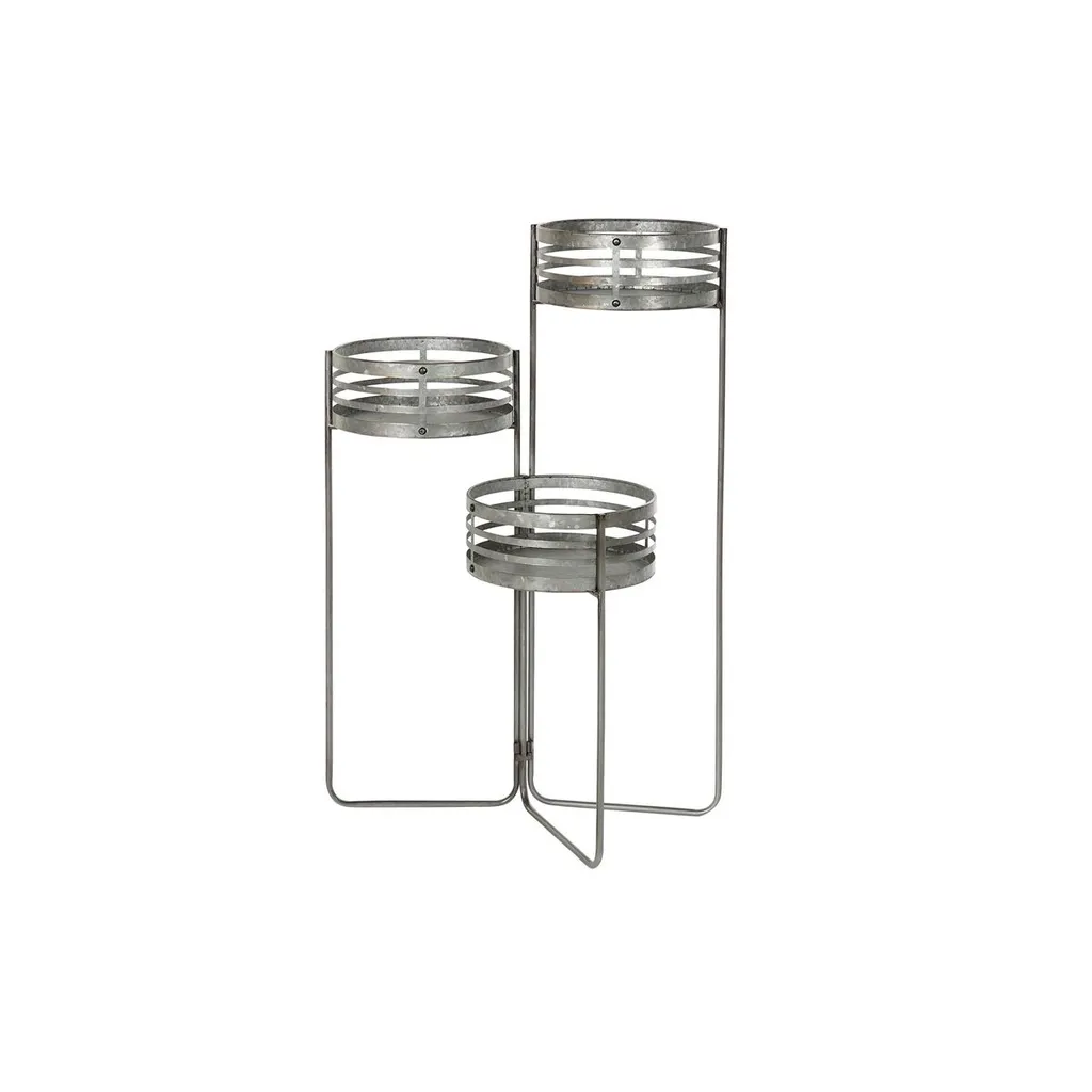 Jardinière sur pied 3 niveaux en fer gris design loft 47 x 35 x 72 cm