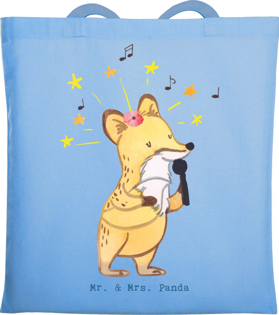 Mr. & Mrs. Panda Shopping Tasche Musicaldarstellerin Herz - Sky Blue - Geschenk, Beutel, Jutebeutel, Tote Bag, Laptoptasche