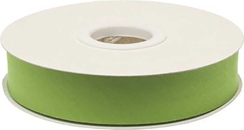 20m Schrägband PolyBaumwolle unifarben 20mm breit gefalzt Einfassband Farbwahl, Farbe:gelbgrün