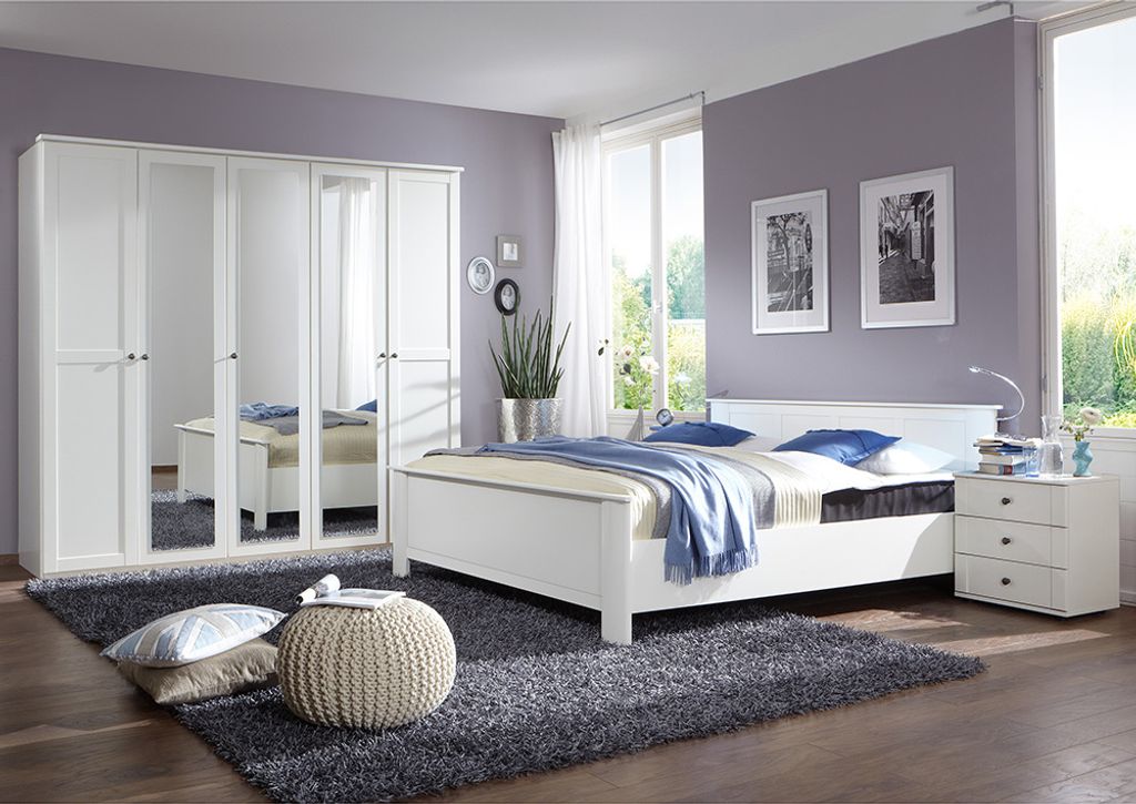 Schlafzimmer Set 4-teilig CROPANI-43 mit Bett 180x200 in weiß