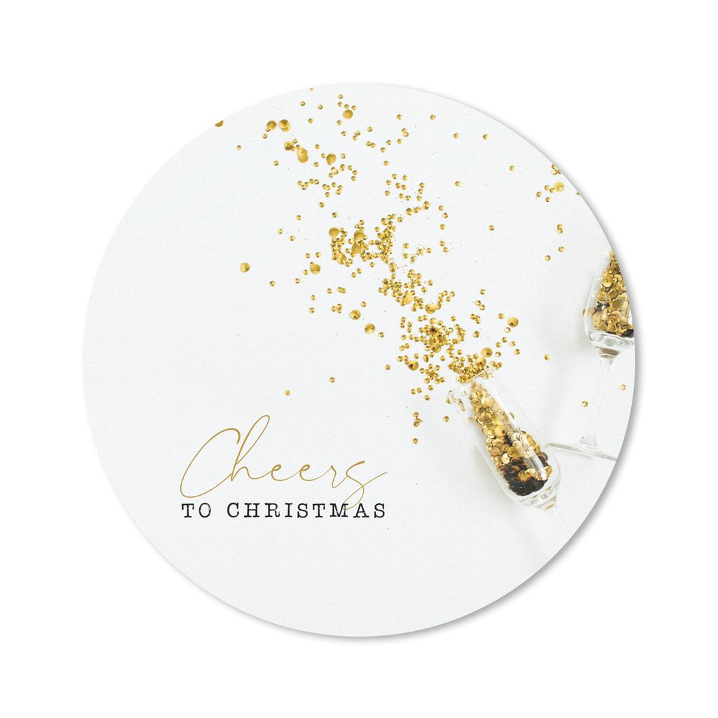 MuchoWow Mauspad Mousepad Winter - Weihnachten - Gold 20x20 cm - Mousepads - Maus Mat - Pad - Mausunterlage - Schreibtischmatte