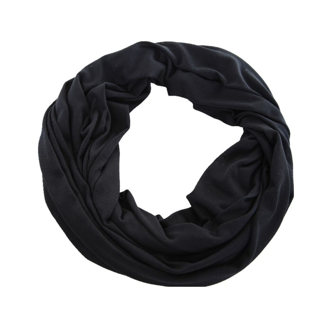Jersey Stoff Loop Schal Schwarz Produktbild 