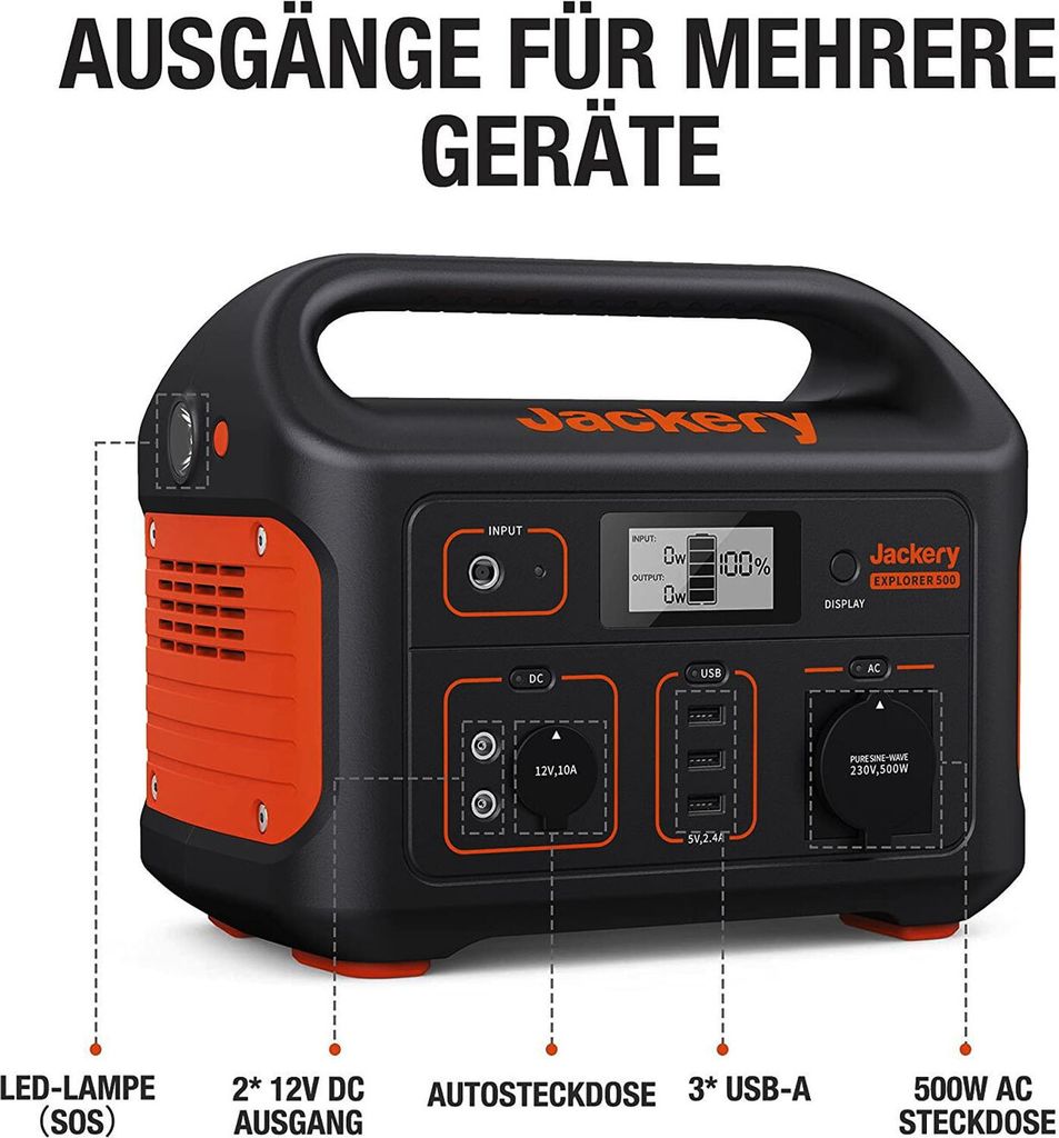 Lítiová elektráreň Jackery Explorer 500 EU 500WH Obrázok produktu 16