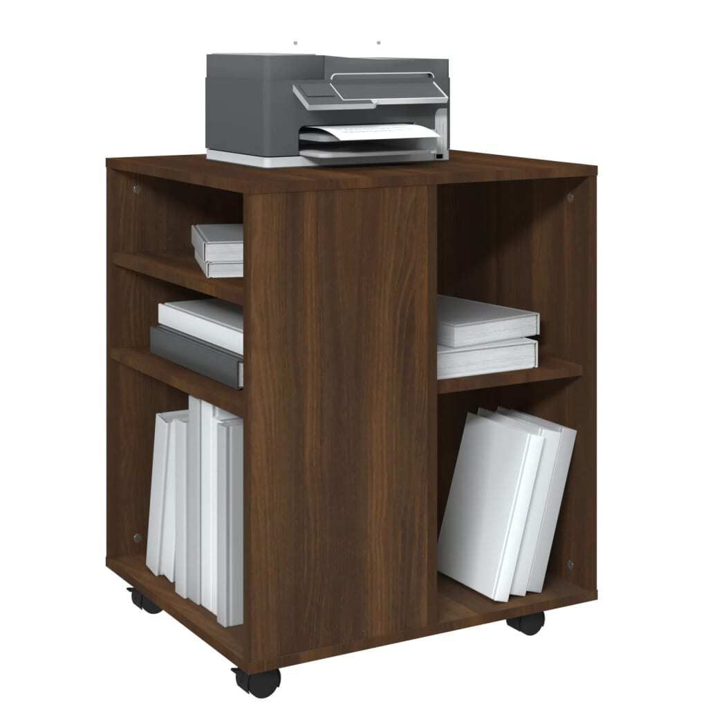 vidaXL Szafka na kółkach brązowy dąb 60x53x72 cm materiał Zdjęcie produktu 3
