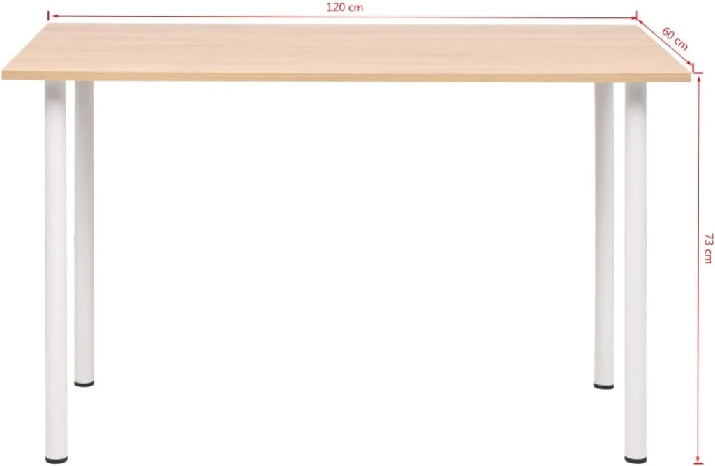 Table de cuisine rectangulaire 120 cm bois bicolore blanc et brun - 4