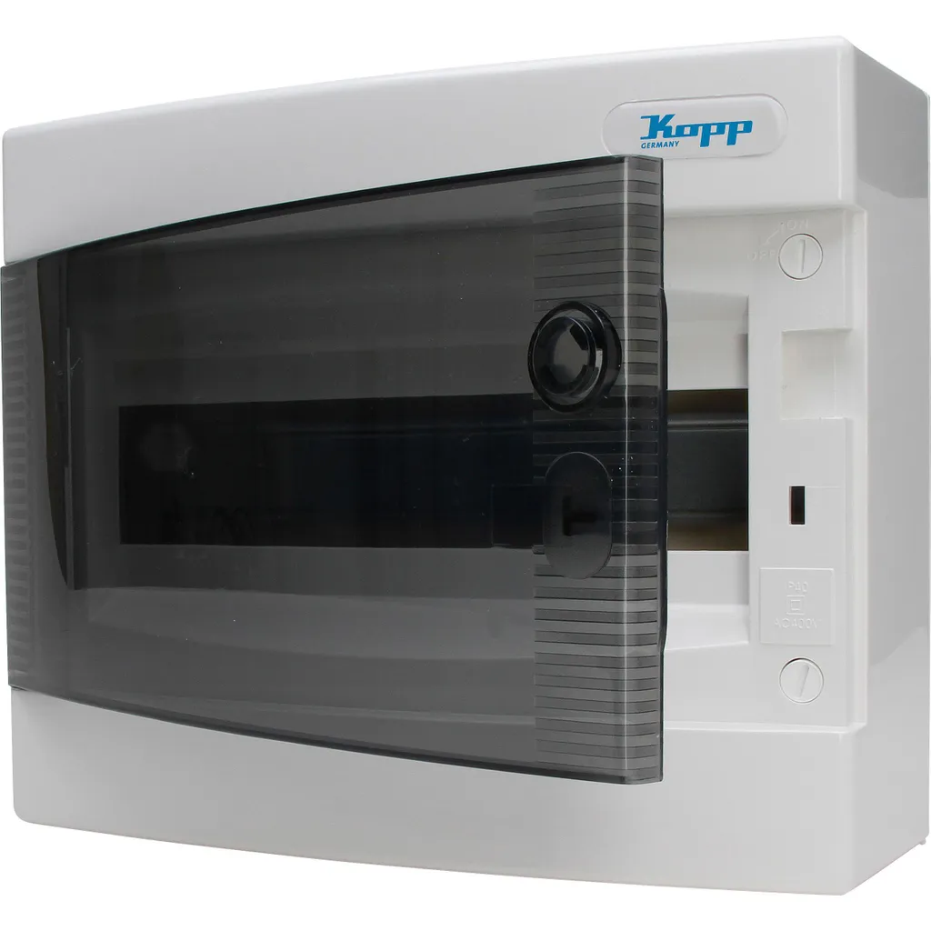 Boîtier de distribution 12 modules Kopp avec porte battante robuste - 3