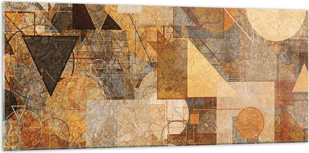 Bilder auf glas - Einteilig - Abstraktion Figuren Geometrisch - 120x50cm - Glasbilder - Wandbilder - Bilder - Wanddekoration aus Glas - Glas Bilder...