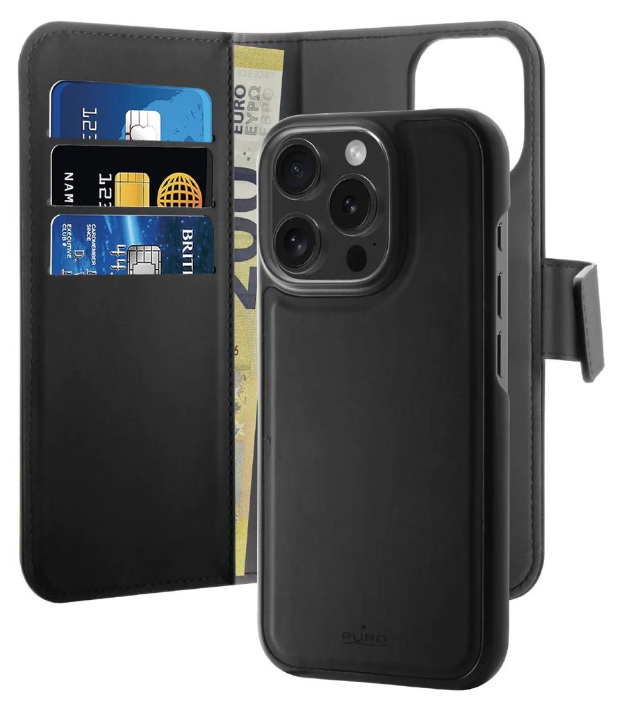 Puro Wallet iPhone 16 Pro schwarz