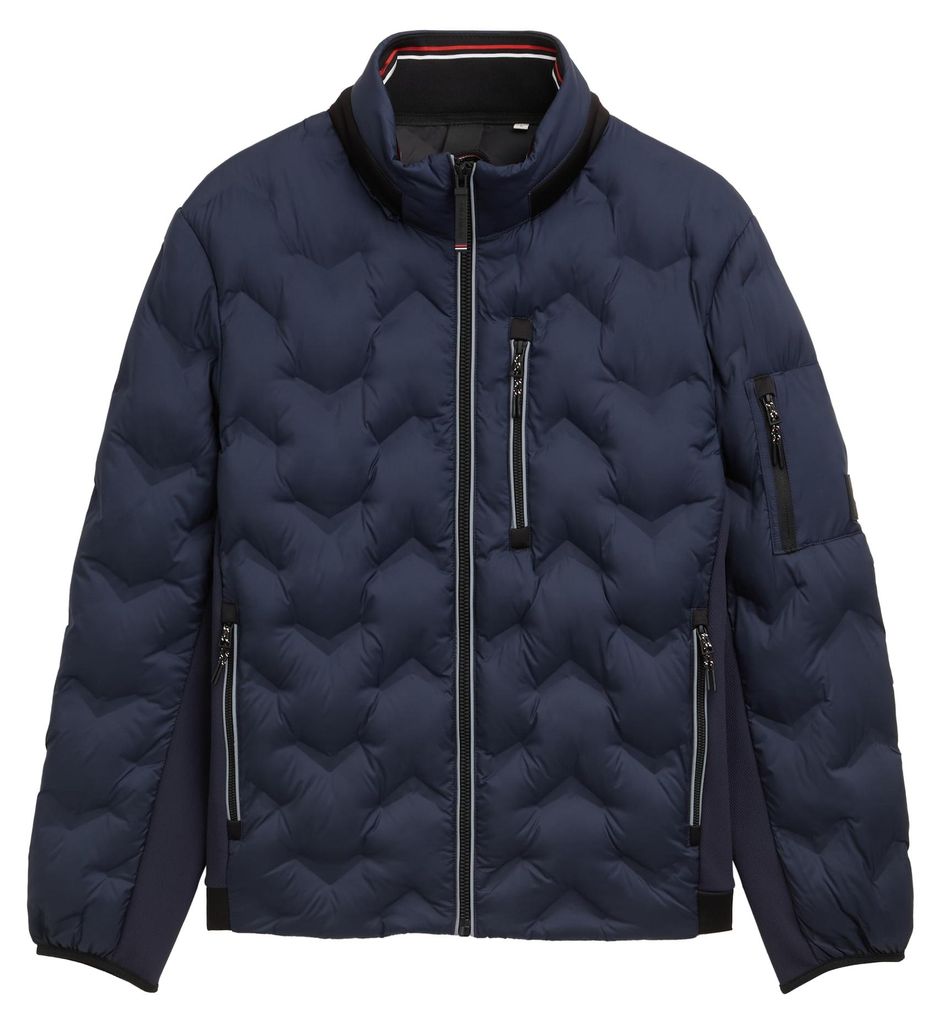 Hybrid Steppjacke mit verstaubarer Kapuze