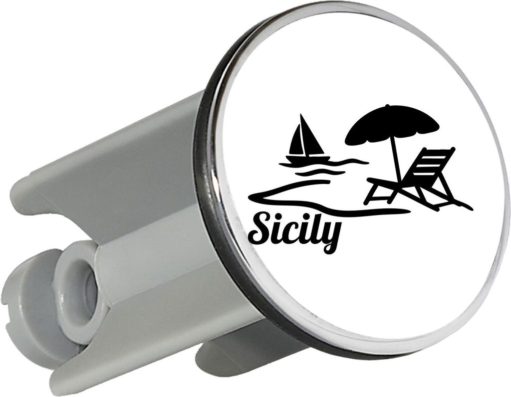 Huuraa Waschbeckenstöpsel Sicily Italien 4cm höhenverstellbar Abflussstopfen Geschenkidee