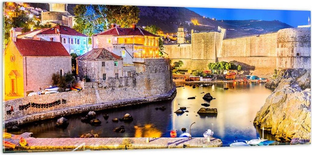 Bilder auf glas - Kroatien Dubrovnik Altstadt Festung - 120x50cm - Glasbilder - Wandbilder - Kunstdruck - Wanddekoration aus Glas - Glas Bilder - W...