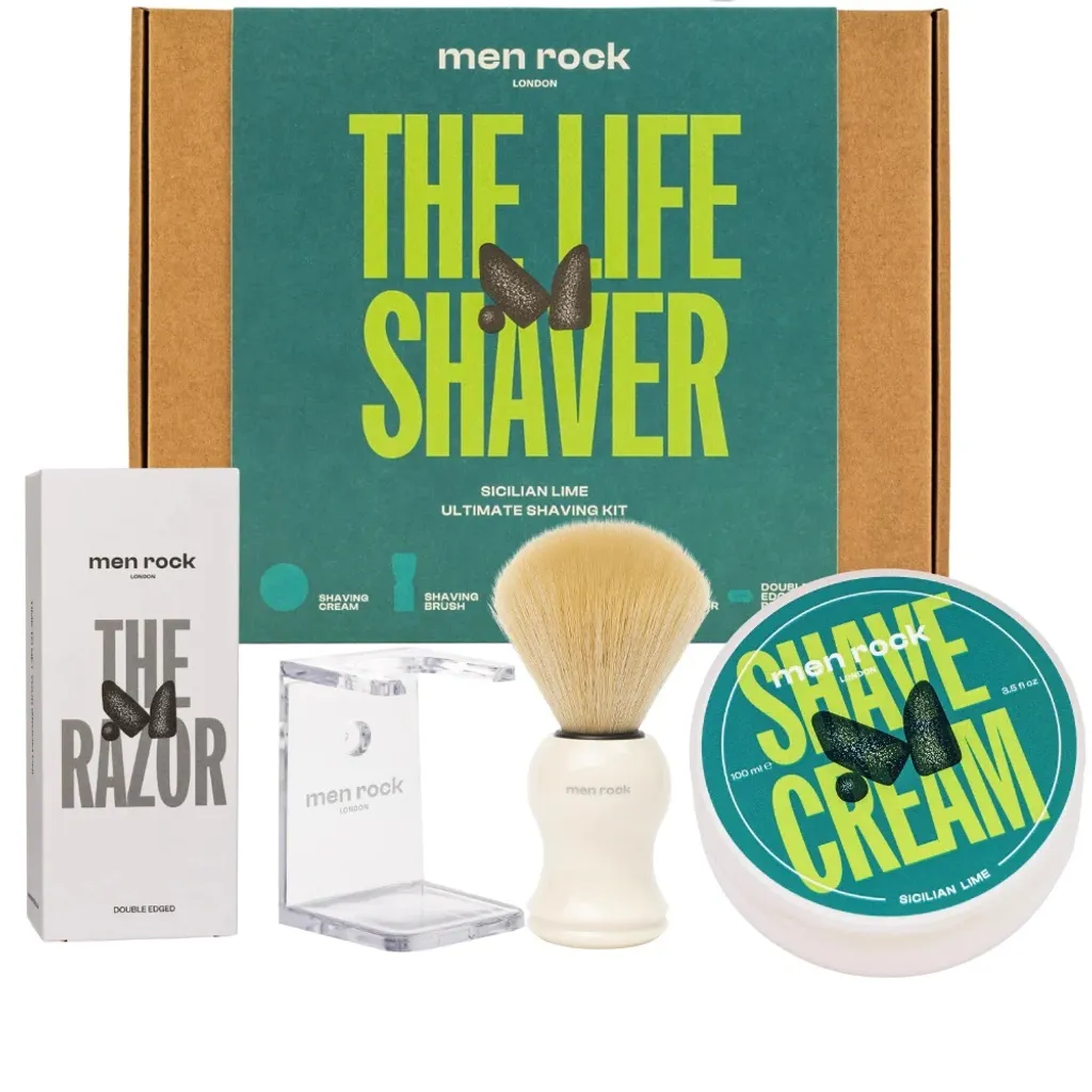 Coffret Rasage Complet Homme MenRock Crème Sicilian Lime et Accessoires