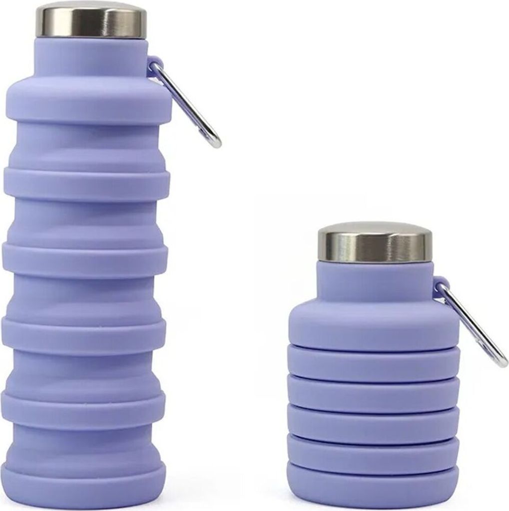 Faltbare Trinkflasche 500 ml, Größe:500ml, Farbe:Violett Produktbild 
