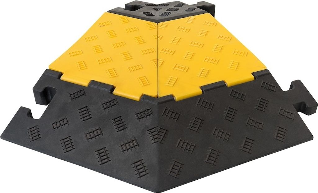 PROREGAL Winkelelement 45° rechts für Kabelbrücke BIG mit 3 Kanälen aus Hartgummimischung | Kabel-Ø 2x68mm & 1x55mm | HxBxT 7,5x60x50cm | LKW ...