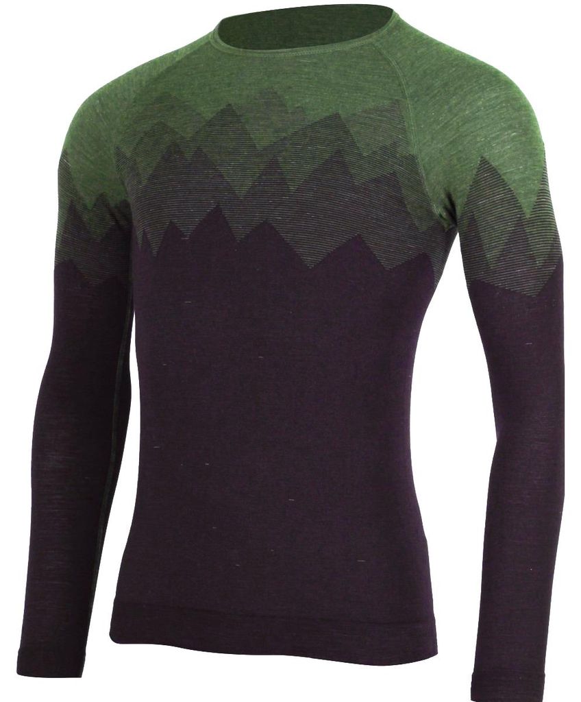 WELOR Herren nahtloses Merino-Langarmshirt