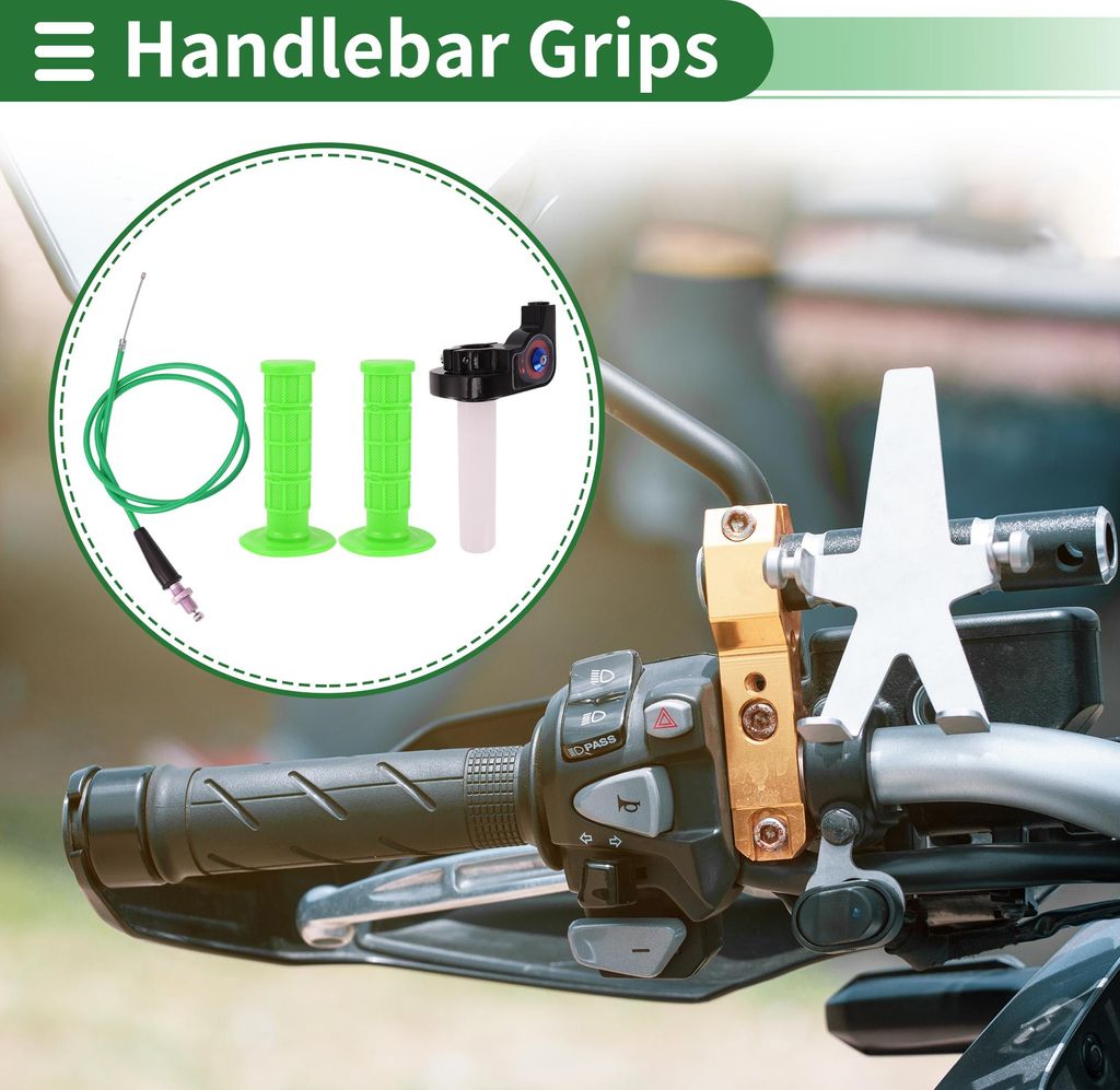 7/8" 22mm 15/16" 24mm Motorrad Lenkergriffe Abdeckung Kit Gummigriffe für Motorrad Roller Fahrrad ATV Hellgrün 1 Satz