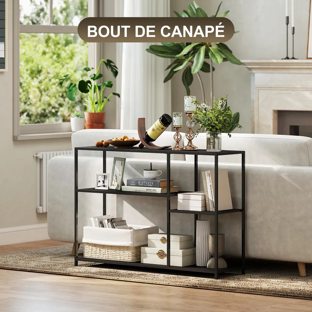 Console de rangement étroite pour petit couloir table industrielle 110cm - 7