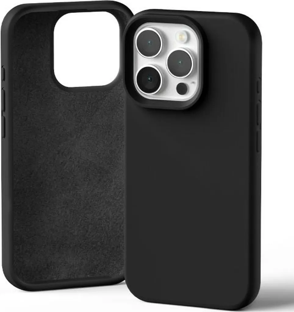 Cover Silicone iPhone 16 Pro 6.3 Mercurio - Nero - Spedizione Italia