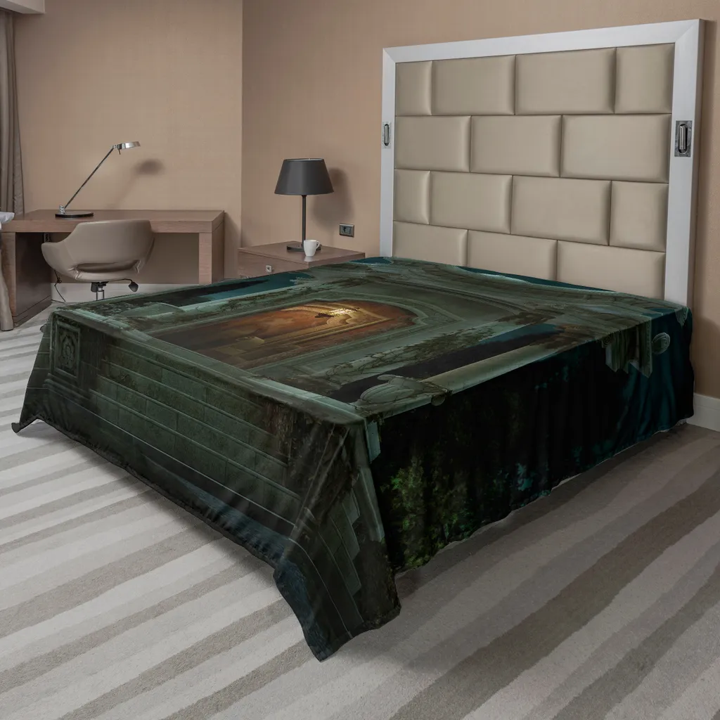 Drap de Dessus Décoratif Thème Mystique en Tissu Doux 260x228 cm XL