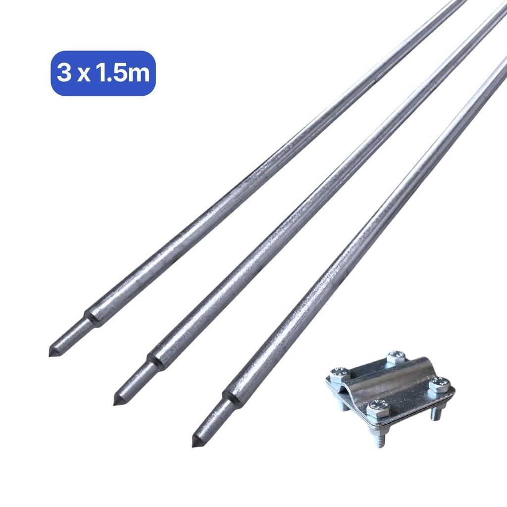 ZEMNÍCÍ TYČ UZEMŇOVACÍ TYČ POZINK SADA 4,5M | 3x 1500 x Obrázek produktu 