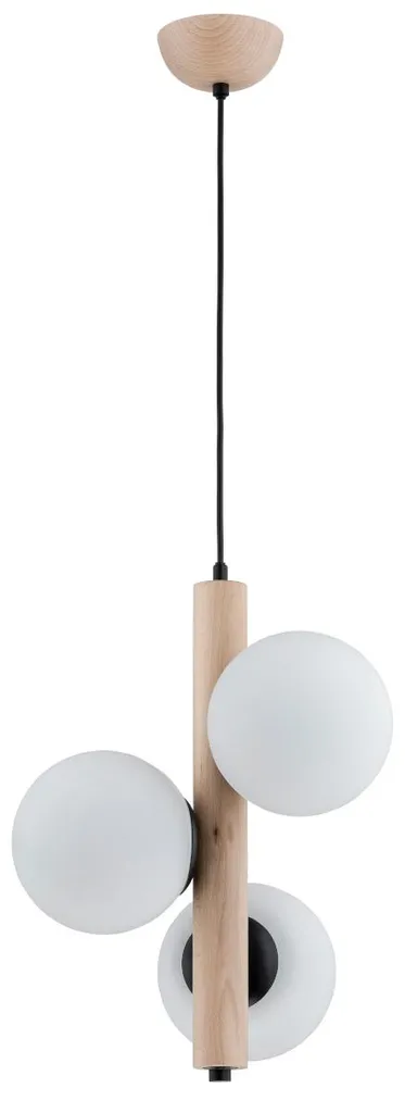 Suspension Bois KANET 90cm 3x10W : Éclairage Sans Éblouissement Chic