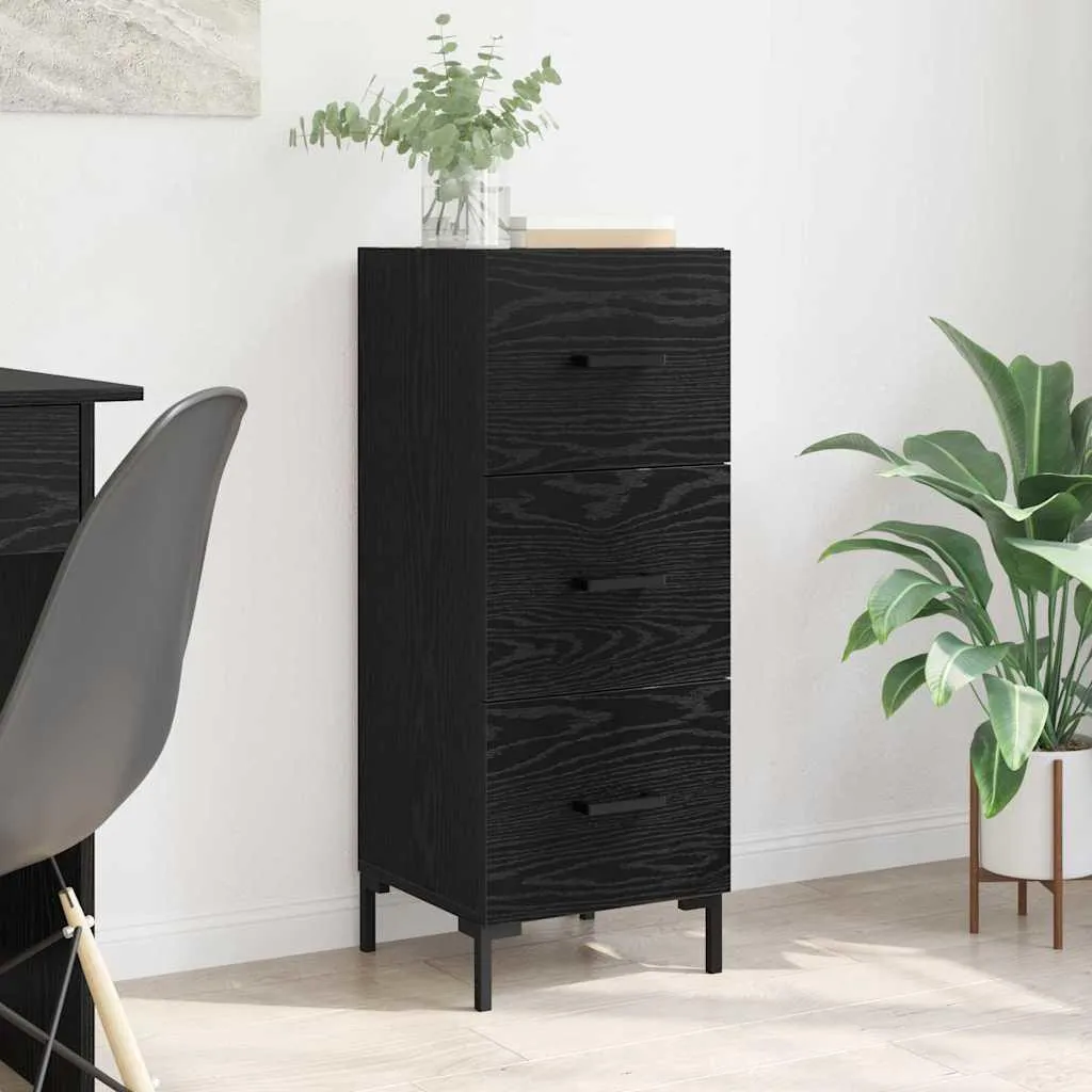vidaXL Credenza Look Rovere Nero - Mobile Buffet Chic per Soggiorno