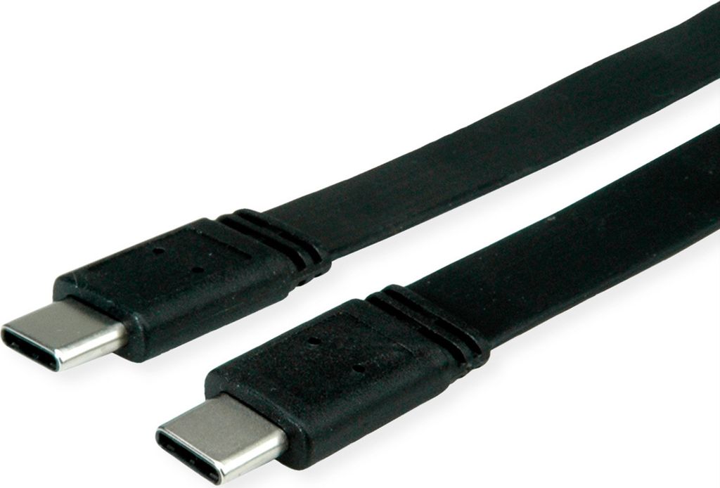 VALUE USB4 Gen 3 Kabel, USB C-C, ST/ST, 8K UHD-2, 40Gbit/s, Emark, 100W, extra-flach, schwarz, 0,5 m