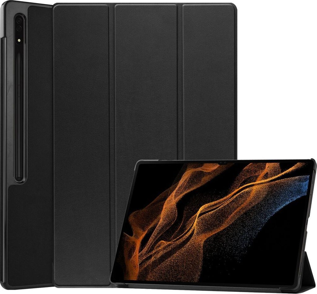 Mobigear Tri-Fold Samsung Galaxy Tab S8 Ultra Hülle Klapphülle - Schwarz