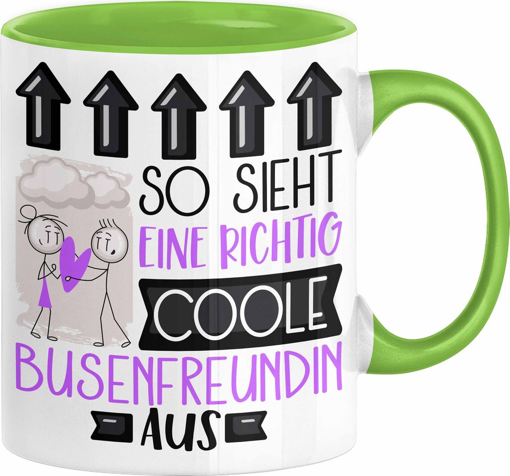 Busenfreundin Geschenk Tasse Lustig Geschenkidee für Busenfreundin Geburtstag So Sieht Eine Richtig Coole Busenfreundin Aus Frauen Spruch (Grün)