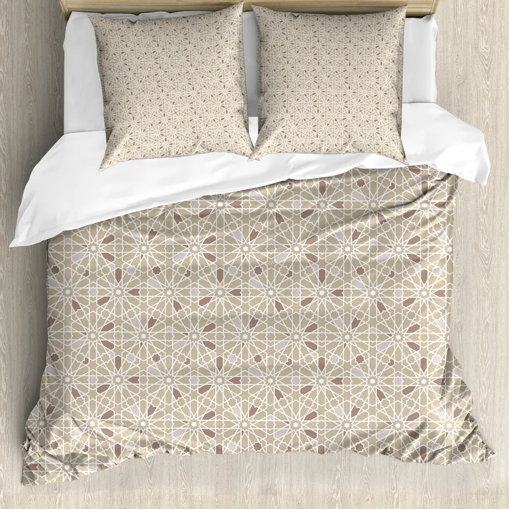 Housse de couette ABAKUHAUS 155x220 cm orientale motif classique beige
