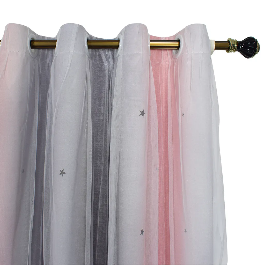 Rideau occultant rose gris pour chambre fille pour bloquer la lumière jour
