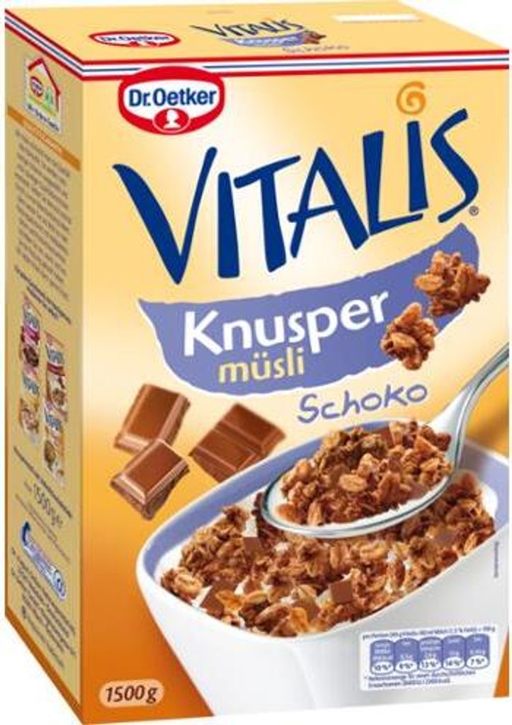 Dr. Oetker Vitalis Knusper Schoko Müsli mit Vollmilch Schokolade1500g