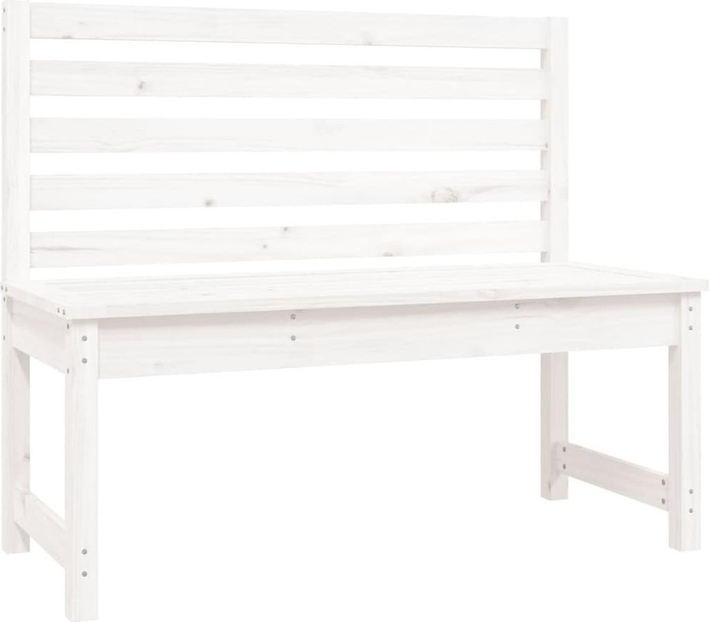 Ławka Ogrodowa, Biała, 109 Cm, Lite Drewno Sosnowe Lumarko! Zdjęcie produktu 